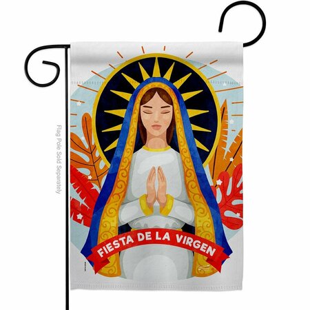 PATIO TRASERO G135521-BO Fiesta De La Virgen Religious Faith Double-Sided Decorative Garden Flag, Multi Color PA3920055